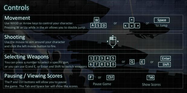 Raze Flash Game Controls